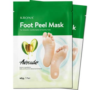 KRONA Avocado Foot Peel Mask, Safe & Natural For Men & Women,  2 Packs